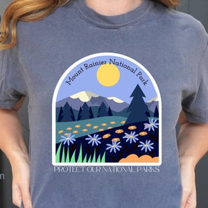 Mount Rainier Shirt, Washington State Tee, Nature Lover, Outdoors, Pacific Northwest, PNW Shirt, Protect Our National Parks Comfort Colors
