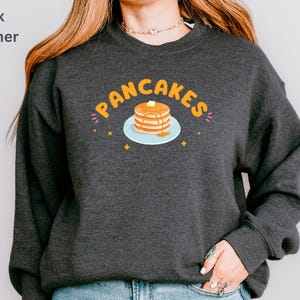 Happy Pancake Sweatshirt, Cute Pancake Gift, Pancake Cartoon Sweater, Sunday Brunch Sweatshirt, Breakfast Lover Gift, Pancake Lover Gift