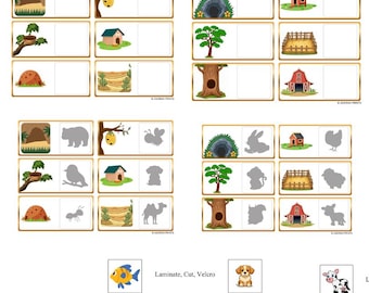 Animal Habitat Matching Game | Toddler Preschool Busy Bag Printable (Digital Download)