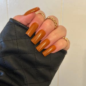 Burnt Orange Press On Nails | Fall Nails | Matte or Glossy | Choose Your Shape | False Nails | Glue on Nails | Autumn Nails