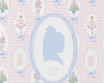 Custom Silhouette Portrait Gingham Nutcracker