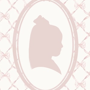 Kundenspezifische Silhouette Portrait Pink Bow