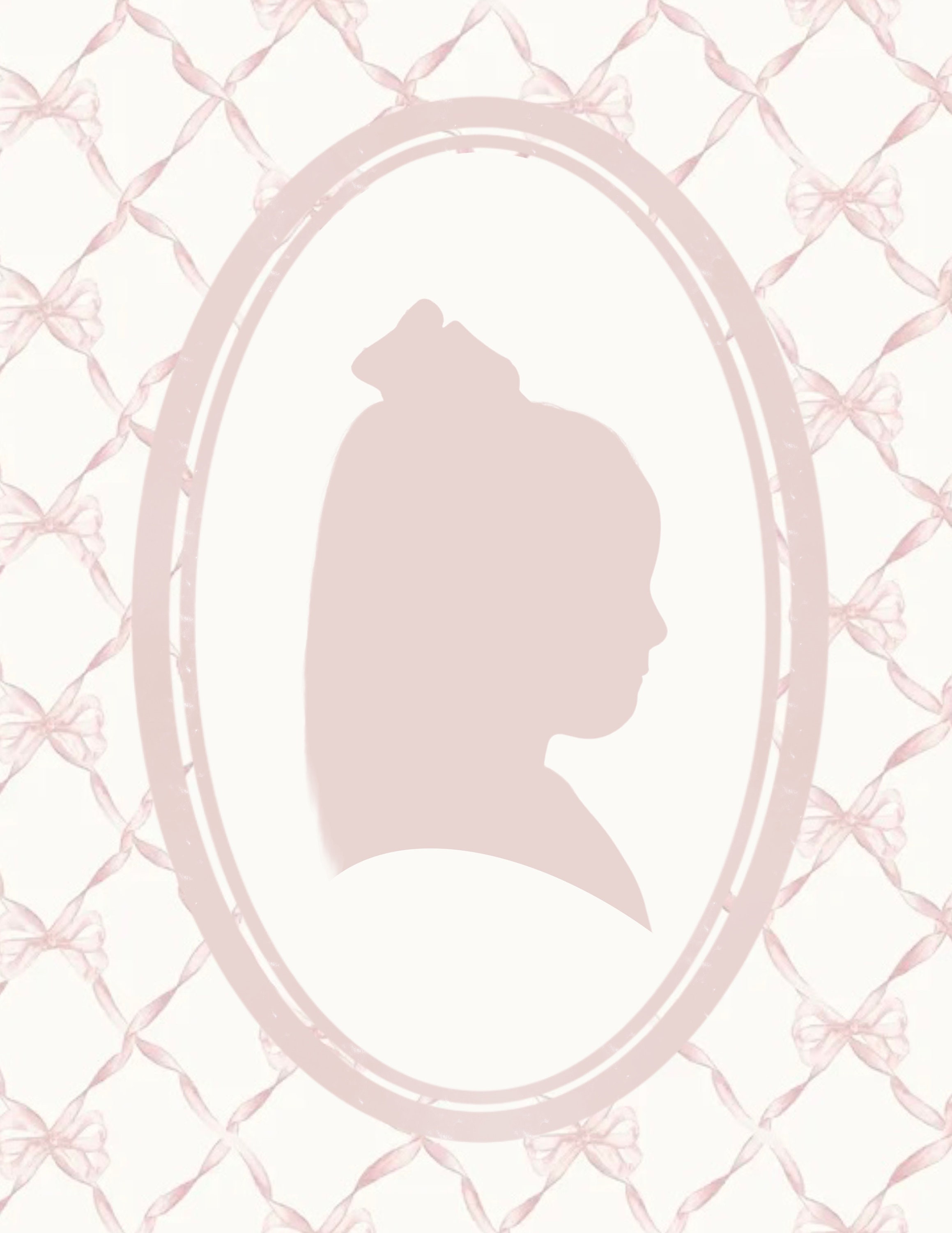 Custom Silhouette Portrait Pink Bow