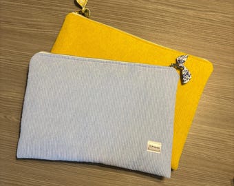 Handmade Floral Corduroy Quilted Laptop Sleeve | Cute Padded Laptop Sleeves | Zipper Laptop Sleeve | 13 inch | 14 inch | 15 inch