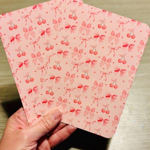 Coquette Bows & Cherries Kindle Insert | Kindle Accessories | Bookish Gift | Book Lover Gift | Laminated Kindle Cardstock Insert | Aesthetic