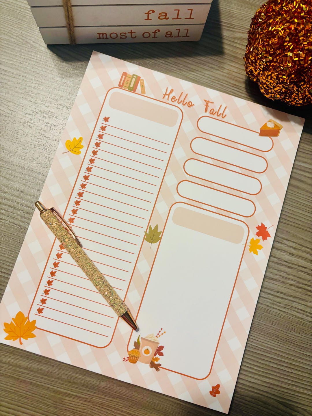 Cute Fall Notepad | to Do List | A4 Notepad | Fall Stationery | Autumn ...