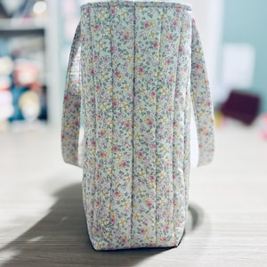 Extra Large Floral Quilted Tote | Coquette Tote Bag | Gift For Her | Cotton Travel Bag | Bow Tie Tote Bag image 8