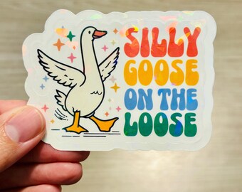 Goose Sticker | Silly Goose on the Loose Sticker | Waterproof Vinyl Sticker | Sticker for Kindle | Water Bottle Sticker | Laptop Sticker