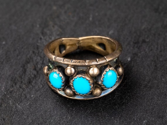 Turquoise Shadow Box Ring - image 1