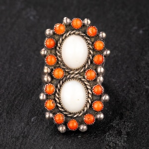 Coral and Mother of Pearl Ring