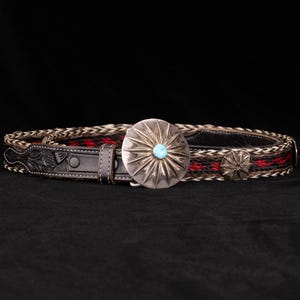 Horse Hair Concho Belt - Southwest Belt - Native Jewelry