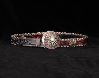 Horse Hair Concho Belt - Southwest Belt - Native Jewelry