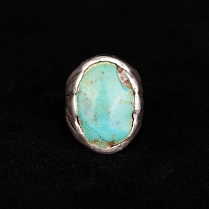 Turquoise Silver Ring - Southwest Jewelry - Vintage Native Jewelry