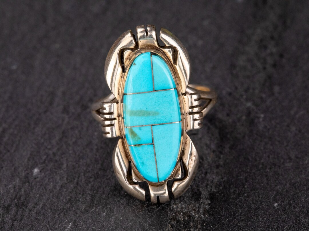Turquoise Inlay Ring - Etsy