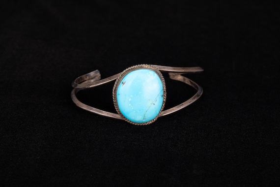 Large Turquoise Sterling Silver Cuff – Southwest Jewelry
