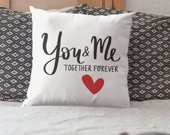 Customized Pillow- You And Me Pillow Cover, Love Pillowcases, Valentines Day Square Pillow, Happy Valentines Day Gift, Vintage Square Pillow