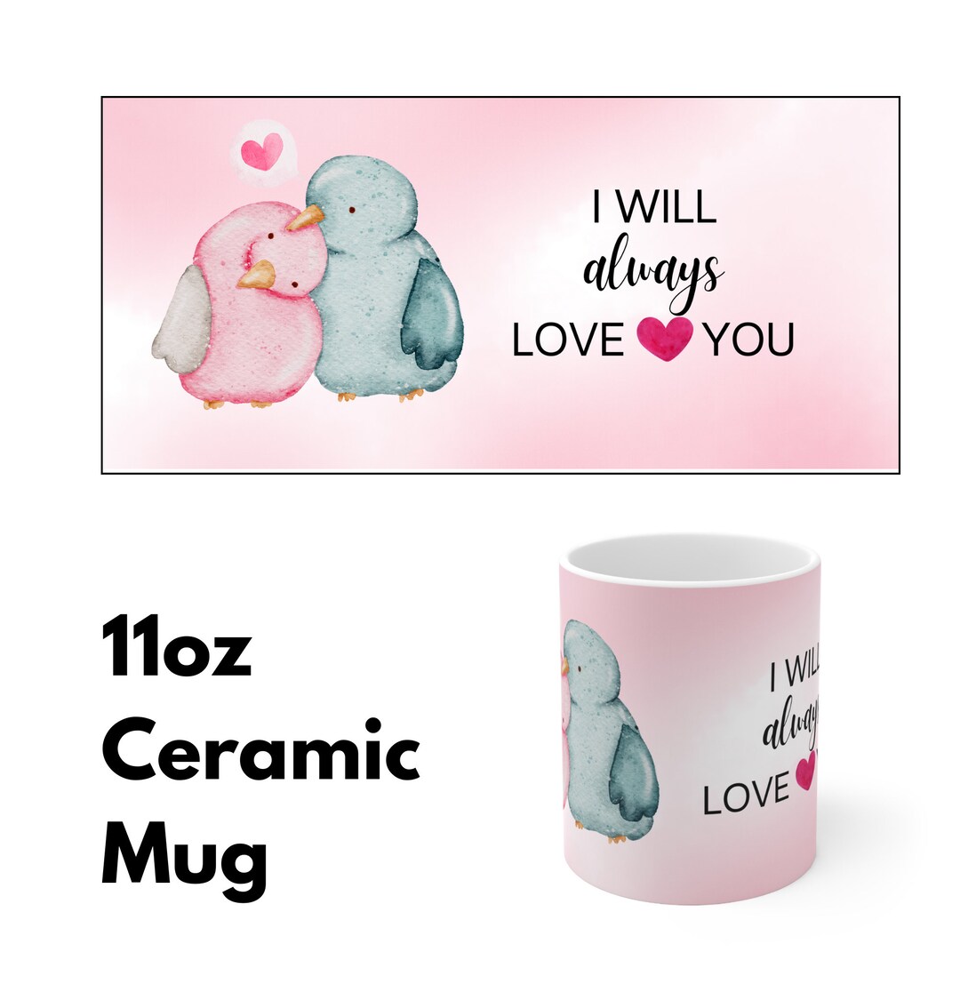 Personalized I Love You Mug, Dual-tone Ceramic Mug, 11oz Romantic Cup ...