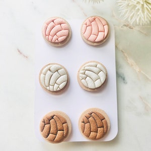 Mexican Concha Bread Polymer Clay Earrings