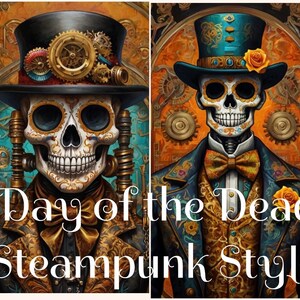 Tag der Toten Steampunk Style Art Digital Download Set von 4
