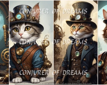 Flying Steampunk Mouse AI Art Digital Download Set of 4 - Etsy