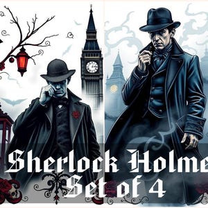 Sherlock Holmes Digital Download Set of 4
