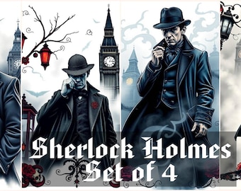 Sherlock Holmes Digital Download Set of 4