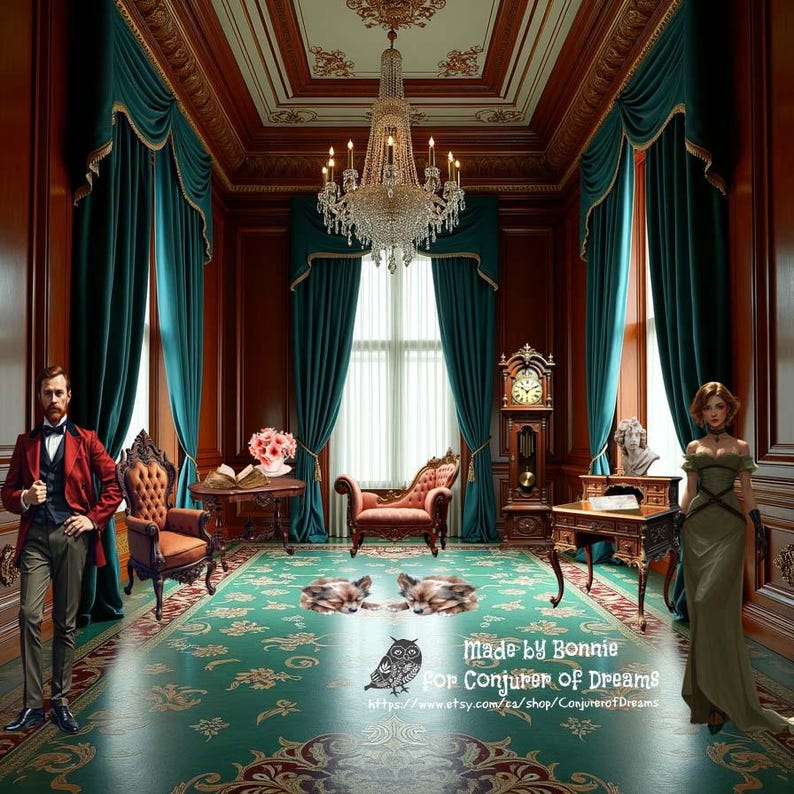 Victorian Drawing Room Digital Download Set of 4 - Etsy
