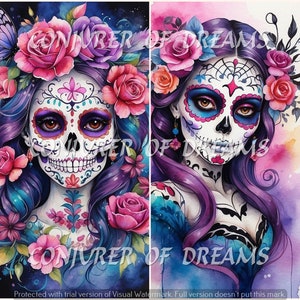 Tag der Toten AI Kunst Digital Download Set von 4