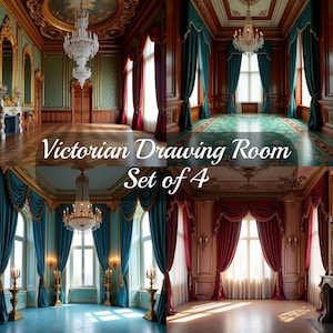 Digitale downloadset Victoriaanse salon van 4 inch