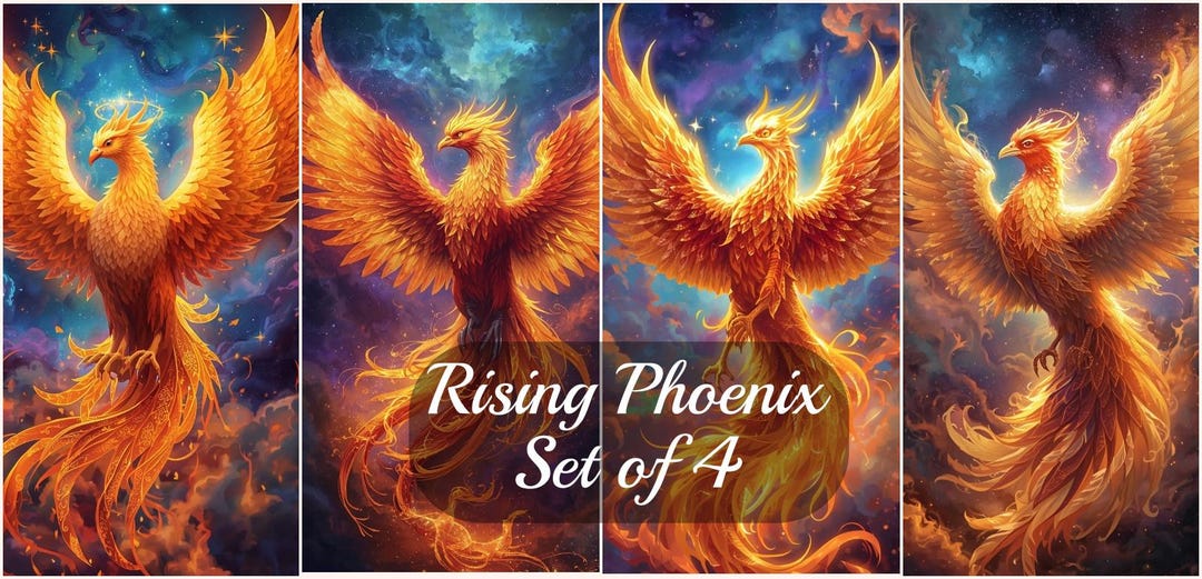 Rising Phoenix Digital Download Set of 4 - Etsy
