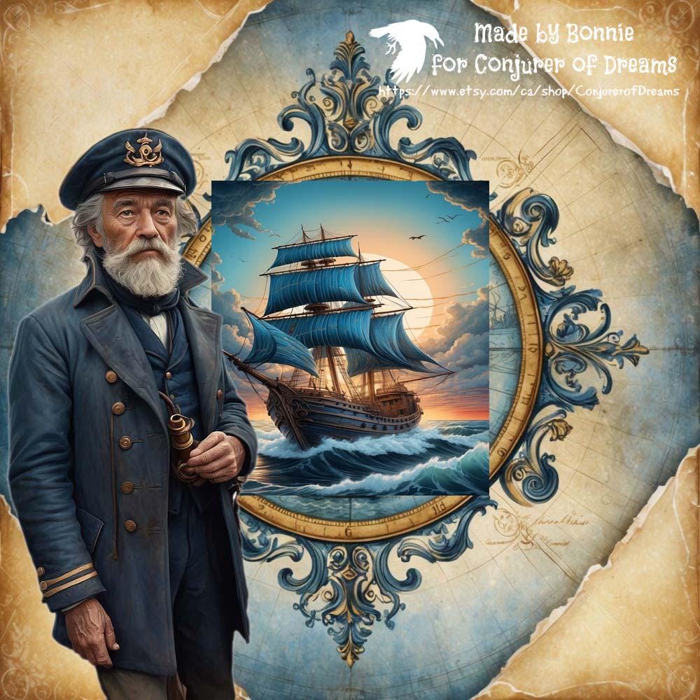 Ship Captain Digital Download Set of 4 - Etsy