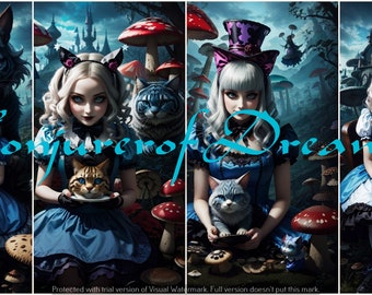 Conjunto de descarga digital de arte gótico Alice AI de 4