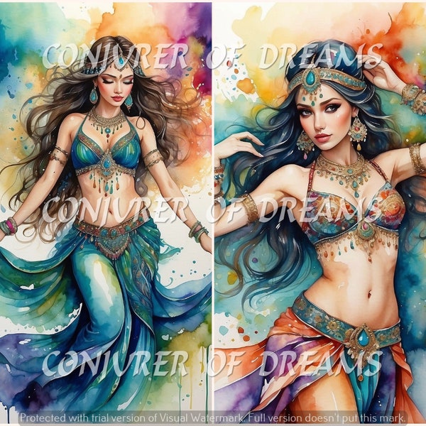 Bellydance AI Art Digital Download Set of 4