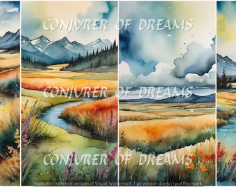 Western Prairies AI Art Digital Download Set of 4