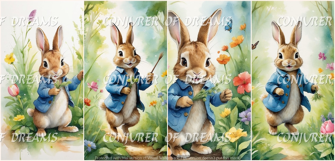 Peter Rabbit AI Art Digital Download Set of 4 - Etsy