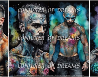 Inked Master AI Art Digital Download Set of 4