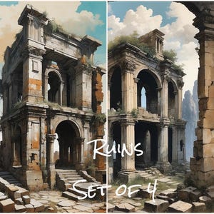 Ruinas Descarga digital Conjunto de 4