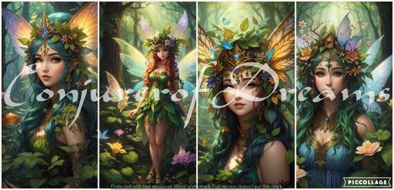 Forest Fairies AI Art Digital Download Set of 4 - Etsy
