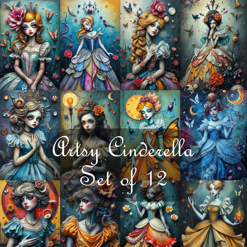 Artsy Cinderella Digital Download Set of 12 Full Size Images - Etsy