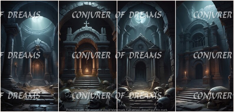 Cursed Crypt AI Art Digital Download Set of 4 - Etsy