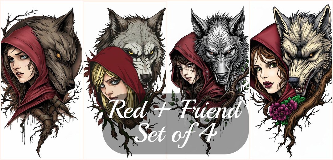 Red R&b Friends Red and Friend Digital Download Set of 4 - Etsy
