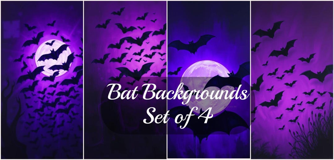Bat Backgrounds Digital Download Set of 4 - Etsy