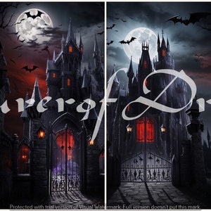 Draculas Castle Digital Download Set of 4