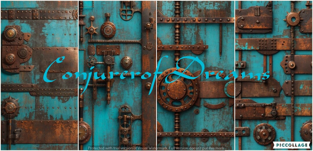 Rustic Techpunk Rustic Steampunk Backgrounds AI Art Digital Download Set of 4 - Etsy