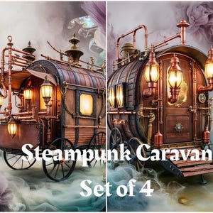 Caravana Steampunk: descarga digital, conjunto de 4