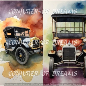 Model T AI Art Digital Download Set of 4