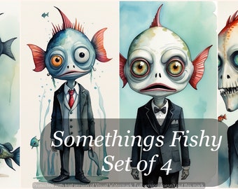 Conjunto de 4 descargas digitales de Somethings Fishy