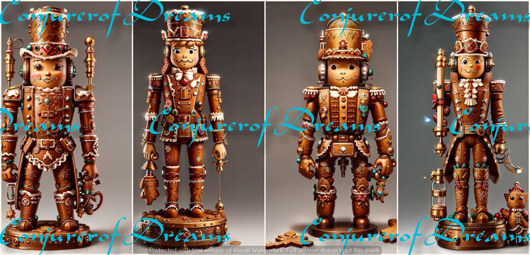 Gingerbread Nutcracker AI Art Digital Download Set Etsy