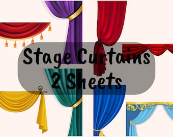 Stage Curtains Set of 2 Sheets Digital Download