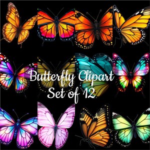 Schmetterling Clipart Kunst digitaler Download Set von 12